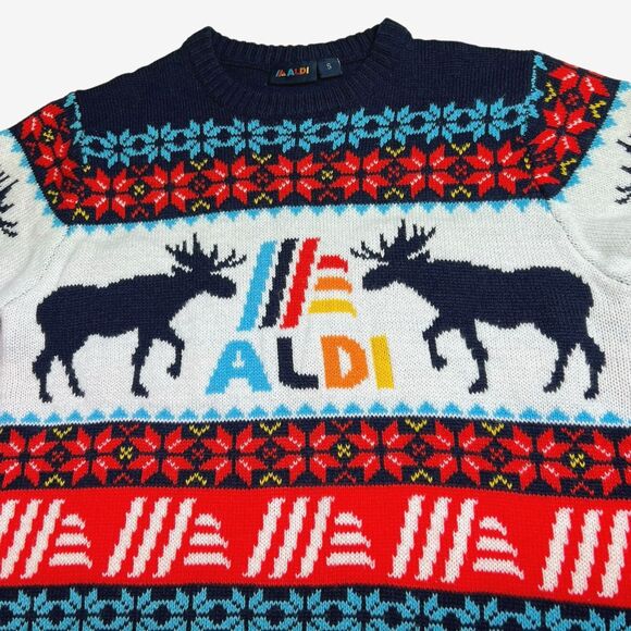 Aldi Limited Edition Christmas Holiday Sweater Fair Isle Unisex Size Small - Picture 8 of 13
